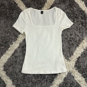 SHEIN- White Scoop Neck Shirt